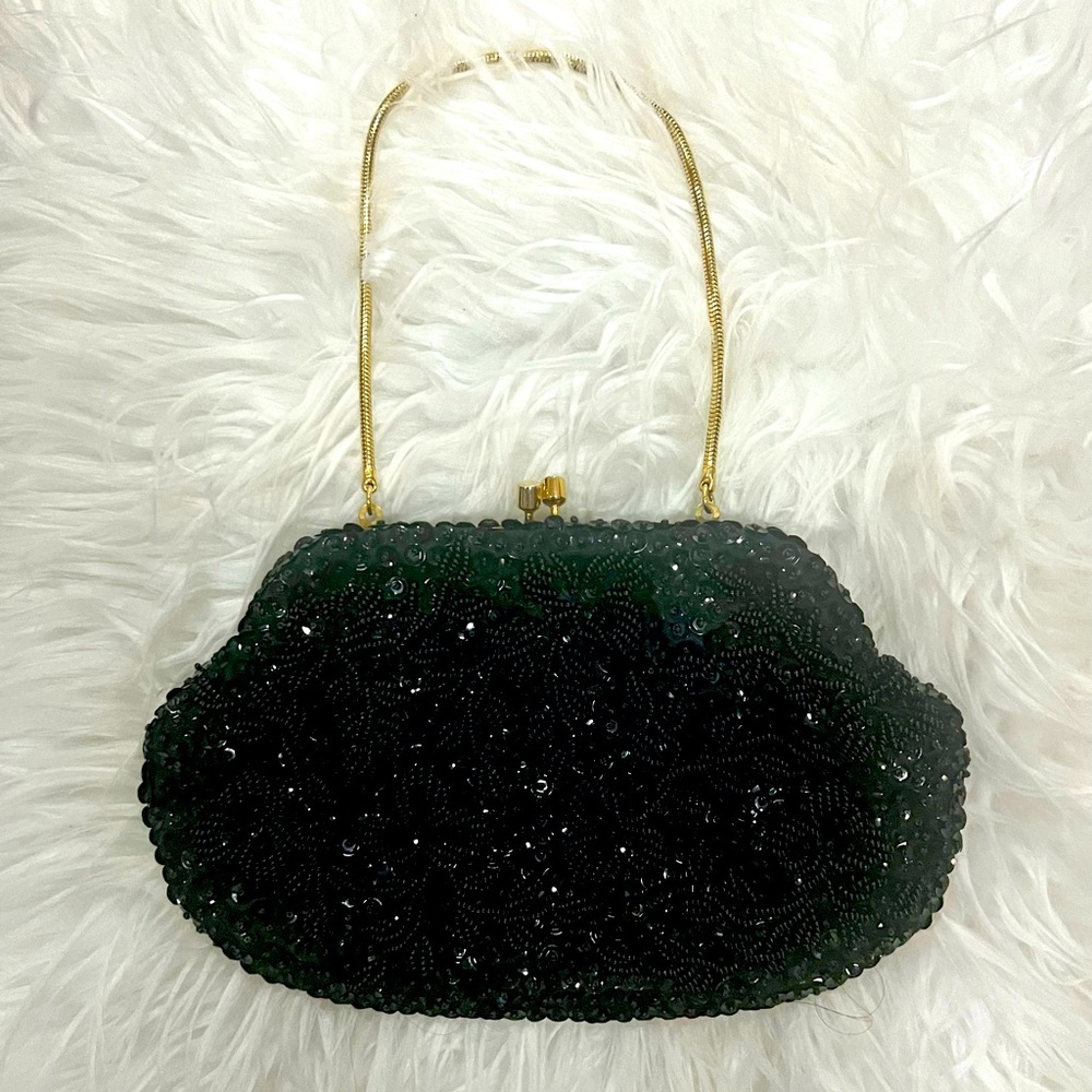 Safco Vintage Black Beaded Purse - excellent condition, gorgeous